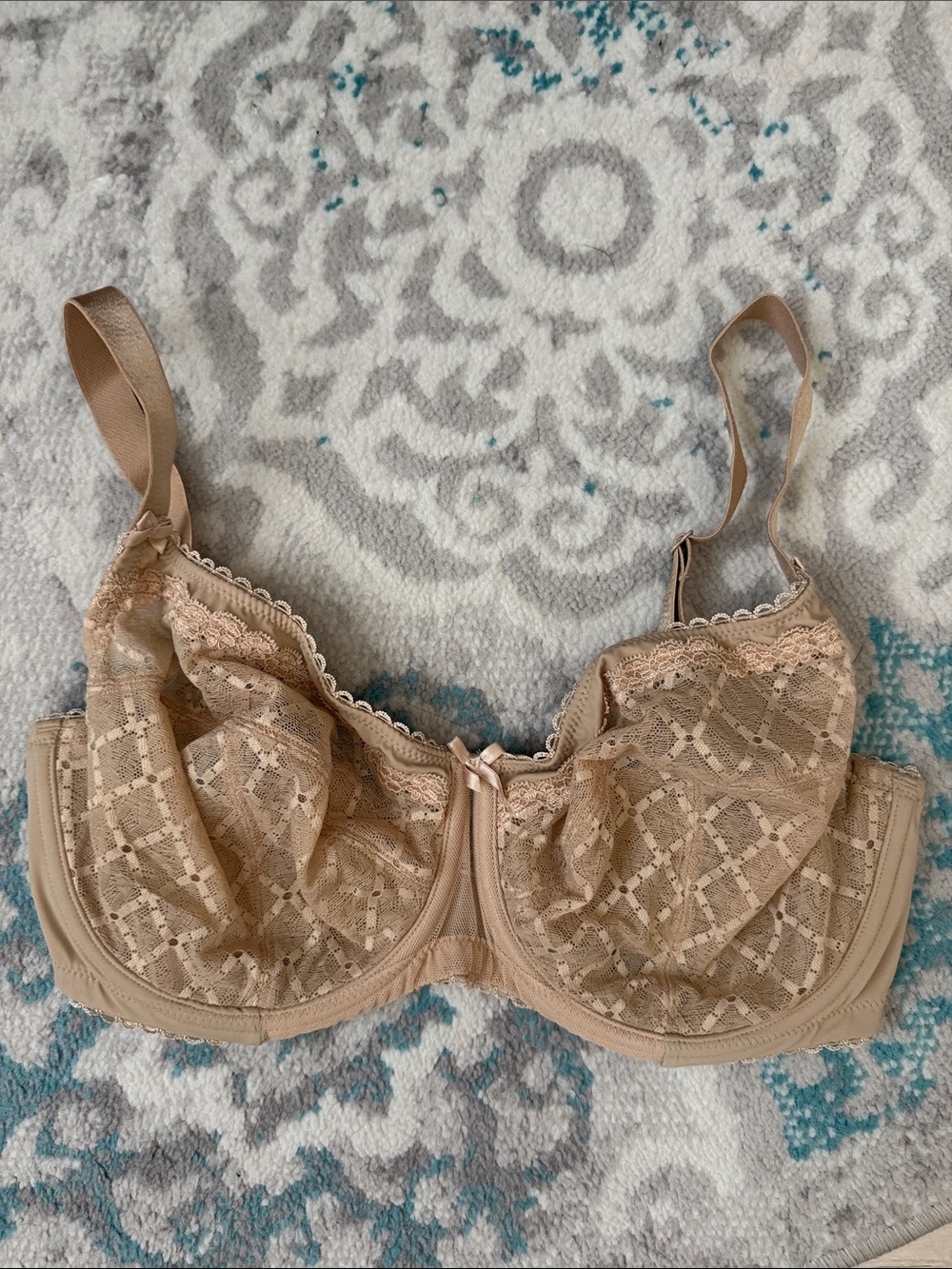 Glamorise Beige Lace Underwire Bra